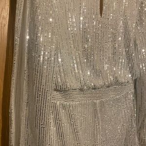- Silver sequin romper